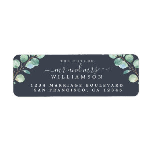 Future Mr Mrs Green Foliage Wedding Return Address