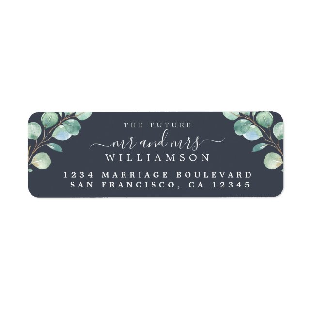 Future Mr Mrs Green Foliage Wedding Return Address (Front)