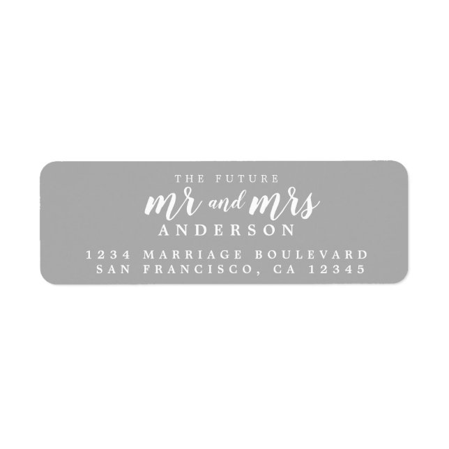 Future Mr Mrs Grey Wedding Return Address (Front)