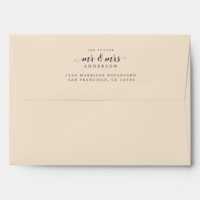 Future Mr Mrs Ivory Return Address Envelope (Back (Top Flap))