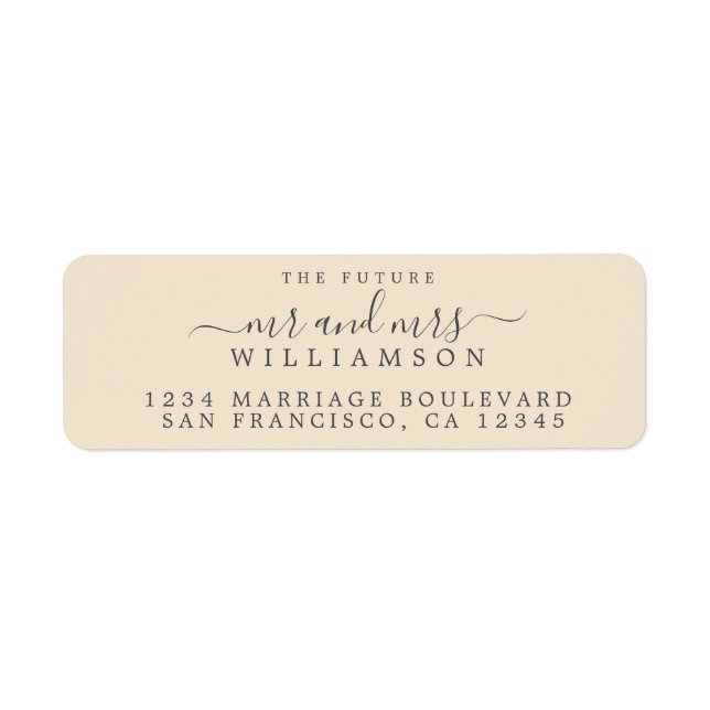 Future Mr Mrs Ivory Wedding Return Address (Front)