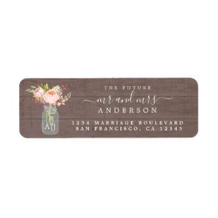 Future Mr Mrs Mason Jar Wedding Return Address