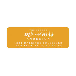Future Mr Mrs Mellow Yellow Wedding Return Address