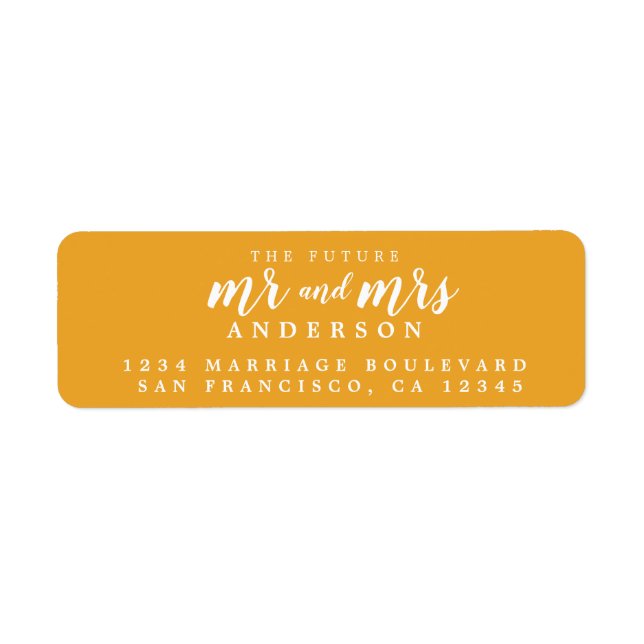 Future Mr Mrs Mellow Yellow Wedding Return Address (Front)