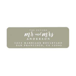 Future Mr Mrs Moss Grey Wedding Return Address