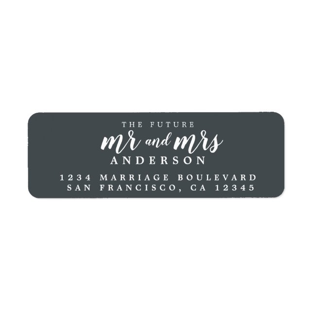 Future Mr Mrs Off-Black Wedding Return Address (Front)