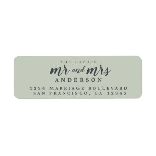 Future Mr Mrs Pastel Green Wedding Return Address