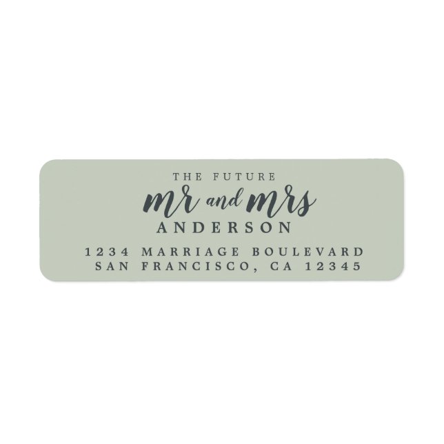 Future Mr Mrs Pastel Green Wedding Return Address (Front)