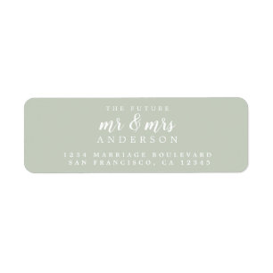 Future Mr Mrs Pastel Green Wedding Return Address