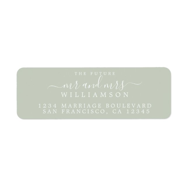 Future Mr Mrs Pastel Green Wedding Return Address (Front)
