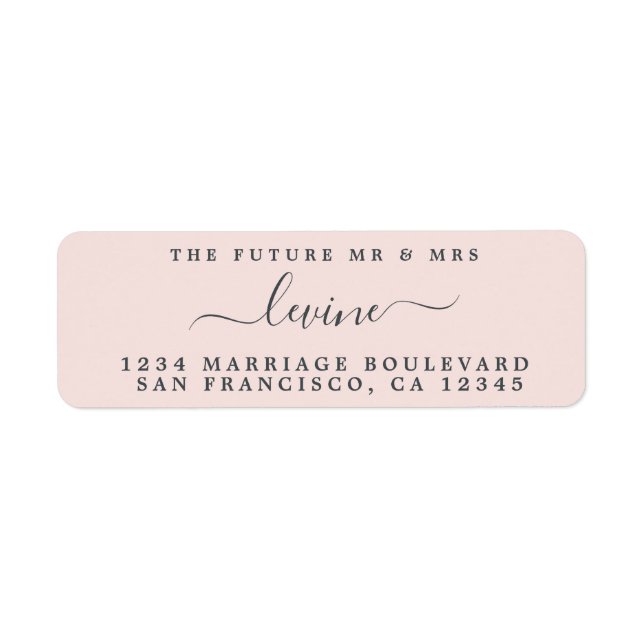 Future Mr Mrs Pastel Pink Wedding Return Address (Front)