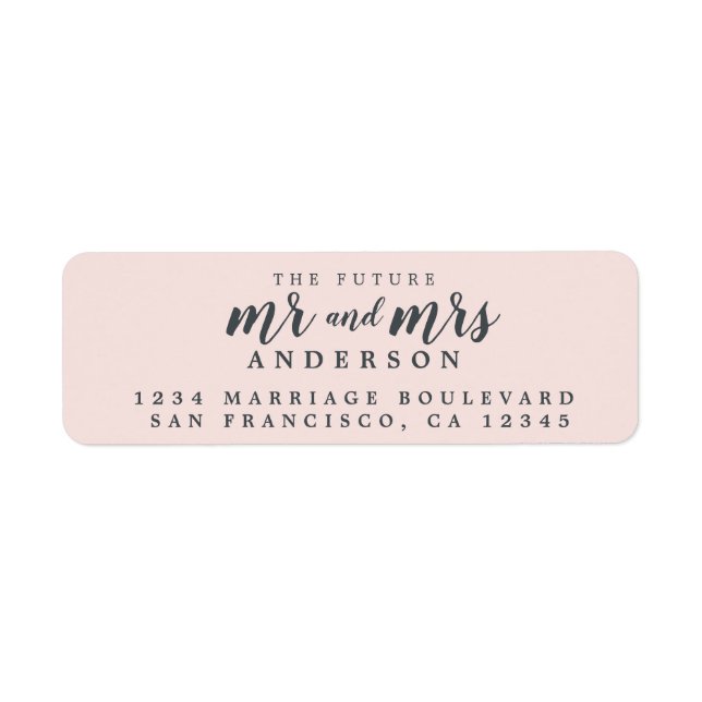 Future Mr Mrs Pastel Pink Wedding Return Address (Front)