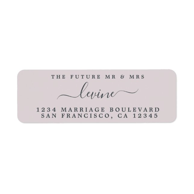 Future Mr Mrs Pastel Purple Wedding Return Address (Front)