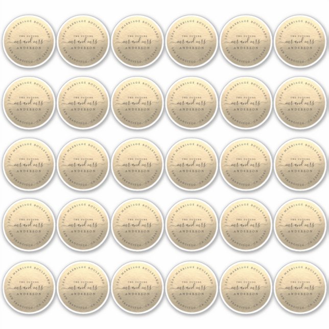 Future Mr Mrs Return Address 2 inch Sticker 30x (Front)