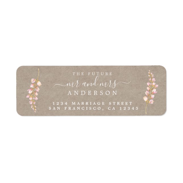 Future Mr Mrs Rustic Floral Wedding Return Address (Front)