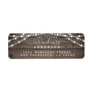 Future Mr Mrs Rustic Lights Wedding Return Address