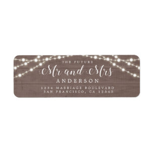 Future Mr Mrs Rustic Lights Wedding Return Address