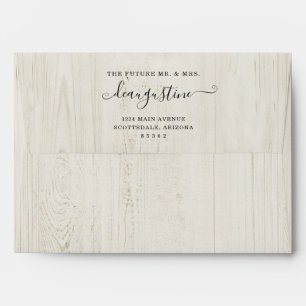 Future Mr. & Mrs. Rustic Wood Background Envelope