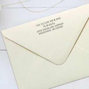  Future Mr Mrs Script Couples Return Address Self-inking Stamp