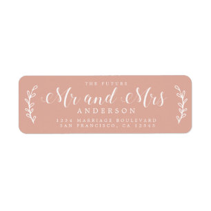 Future Mr Mrs Script Dusty Pink Return Address