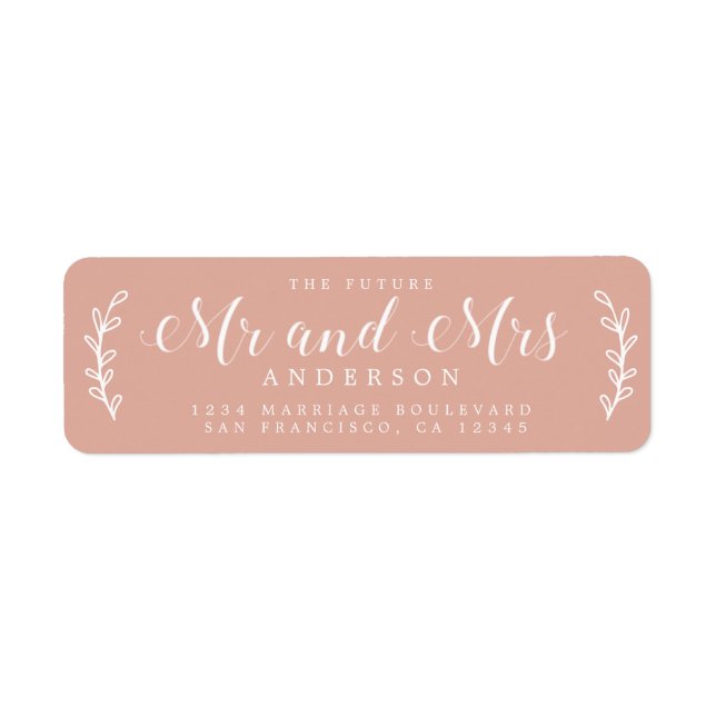 Future Mr Mrs Script Dusty Pink Return Address (Front)