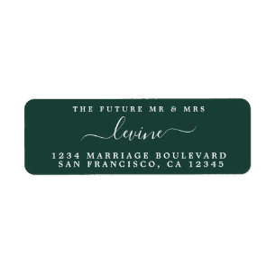 Future Mr Mrs Script Wedding Dark Green
