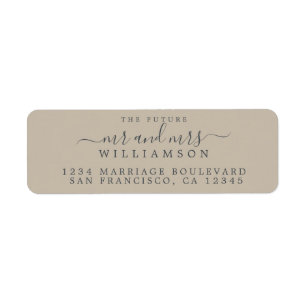 Future Mr Mrs Shiitake Grey Wedding Return Address