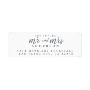 Future Mr Mrs Silver Ink Script Return Address