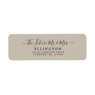 Future Mr & Mrs Taupe Wedding Return Address Label