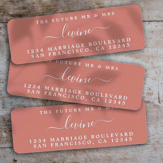 Future Mr Mrs TerraCotta Wedding Return Address (Creator Uploaded)