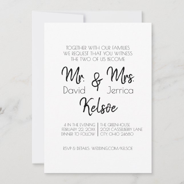 Future Mr. & Mrs. Wedding Invitation (Front)