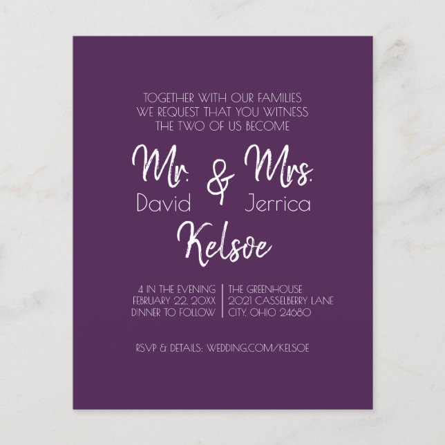 Future Mr. & Mrs. Wedding Invitation Flyer (Front)