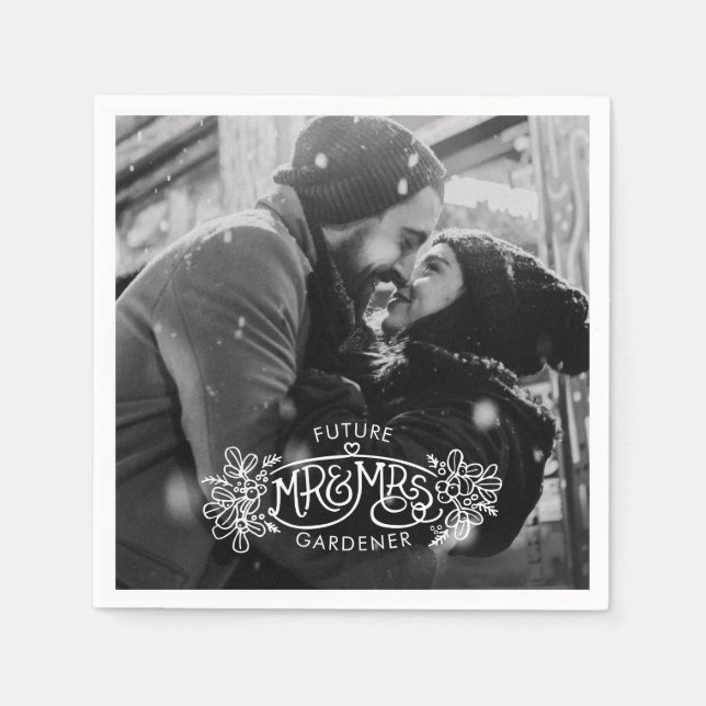 Future Mr & Mrs winter engagement Napkin (Front)