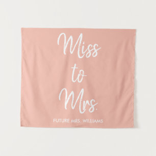 Future Mrs Backdrop Peach Bridal Shower Photobooth Tapestry