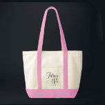 Future Mrs Black Modern Script Wedding Tote  Bag<br><div class="desc">Future Mrs | Custom Name Wedding Tote Bag with bold,  script typography and personalized with your future last name. Shown in pink,  however you can choose your tote colour and style.</div>