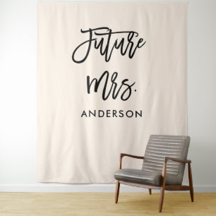 Future Mrs Bridal Shower Backdrop Photo Booth  Tapestry