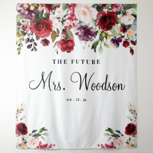 Future Mrs Bridal Shower Backdrop Photo Booth Tapestry