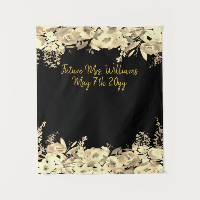 Future Mrs Bridal Shower Photo Booth Backdrop Prop Tapestry (Front)