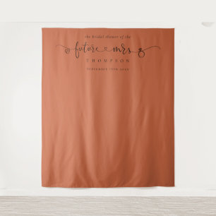 Future Mrs Bridal Shower Terracotta Photo Backdrop Tapestry