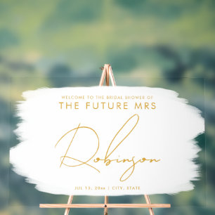 FUTURE MRS Bridal Shower Welcome Paint White  Acrylic Sign