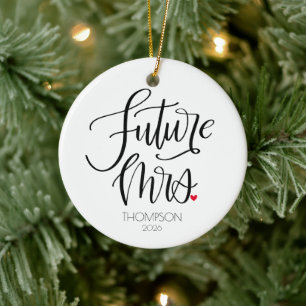 Future Mrs   Bride to Be Photograph  Ceramic Ornament