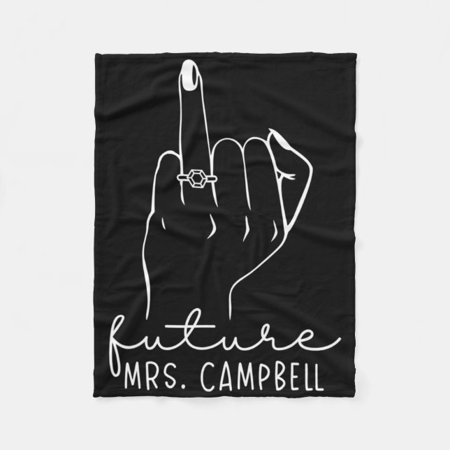 Future Mrs. Campbell New Bridal To Be Fiance Bache Fleece Blanket (Front)