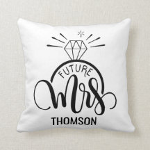 Future MRS - coussin fiançailles personnalisé