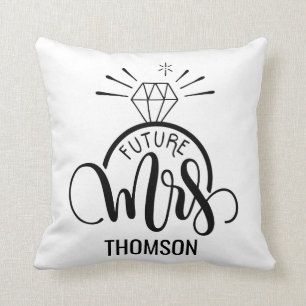 Future MRS - coussin fiançailles personnalisé