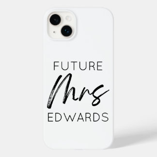 Future Mrs. Custom Last Name Bride To Be Fiancé Case-Mate iPhone 14 Plus Case