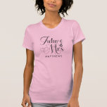 Future Mrs. Custom Name Wedding Shirt<br><div class="desc">Future Mrs. Custom Name Wedding Shirt - Custom wedding shirt features modern script typography and is personalized with your future surname. Font is accented with an engagement ring. Shown in blush pink,  however you can choose your t shirt style and colour.</div>