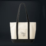 Future Mrs. Custom Name Wedding  Tote Bag<br><div class="desc">Future Mrs. Custom Name Wedding Tote Bag  - Custom tote bag  features modern script typography and is personalized with your future surname. Font is accented with an engagement ring. Shown in black and white  ,  however you can choose your t shirt style and colour.</div>