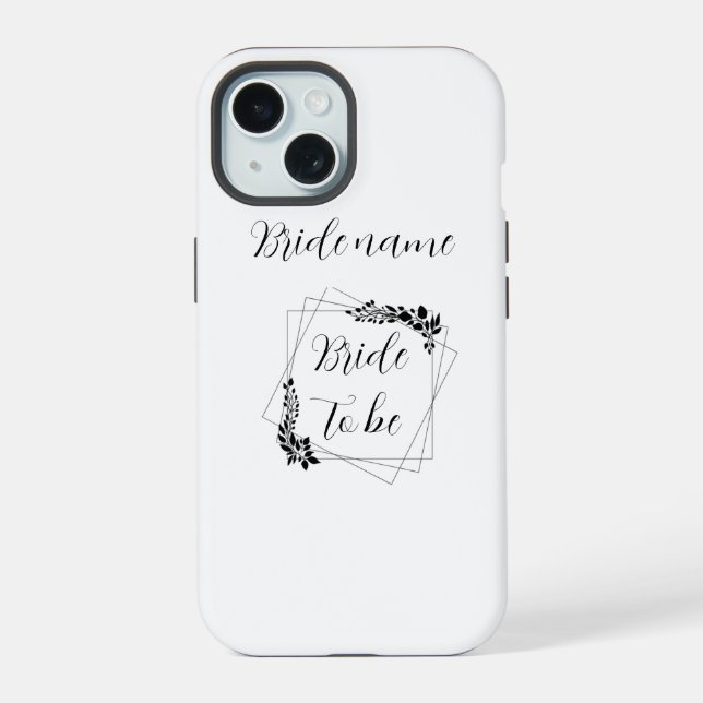 "Future Mrs. [Customizable Name]" Bride-to-Be iPhone 15 Case (Back)