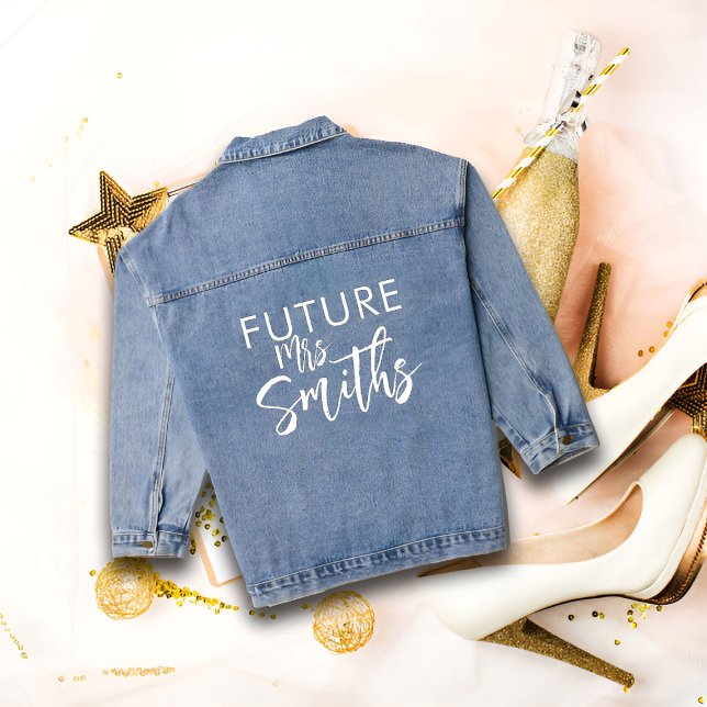 Future Mrs Denim Jacket, Personalized Bride to Be  Denim Jacket (Creator Uploaded)