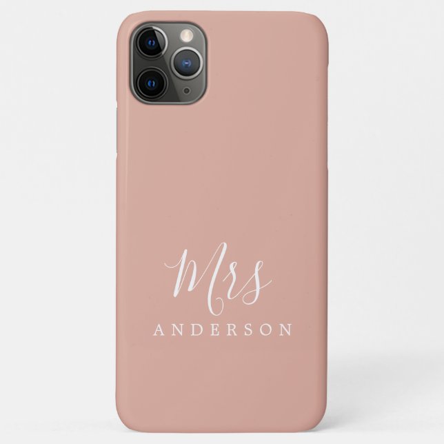 Future Mrs Dusty Pink Chic Script Bride Case-Mate iPhone Case (Back)